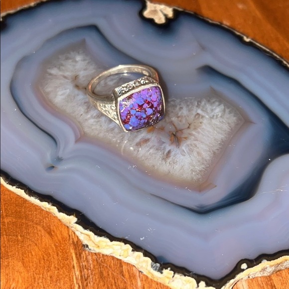 Free People Jewelry - Purple Charoite 925 Sterling Silver Ring Size 7